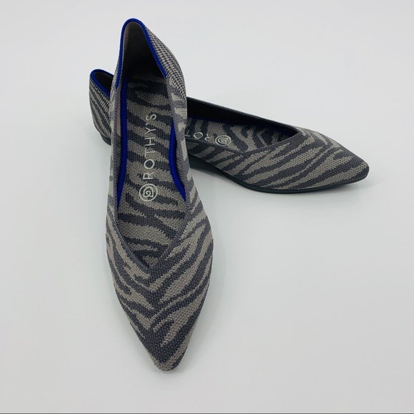 Rothy's Shoes | Rothys Grey Zebra The Point Flats | Poshmark